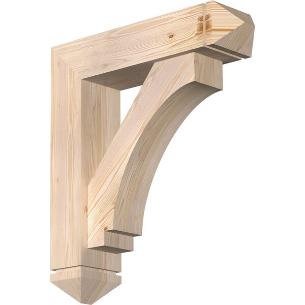 Ekena Millwork Imperial Arts and Crafts Smooth Bracket w/ Offset Brace, Douglas Fir, 7 1/2"W x 30"D x 34"H BKT0806X30X34IMP03SDF - main